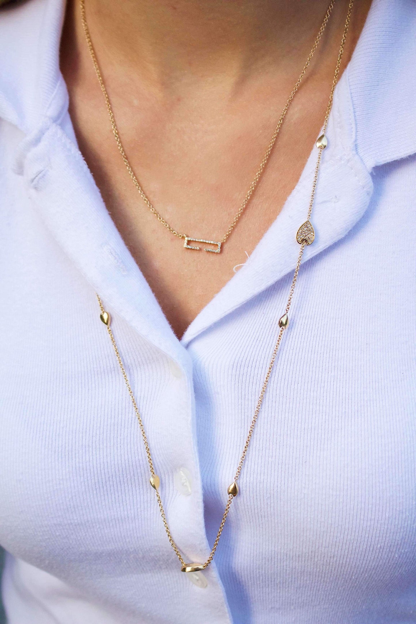 Avani Raindrop Layered Diamond Necklace in 14K Yellow Gold Vermeil on