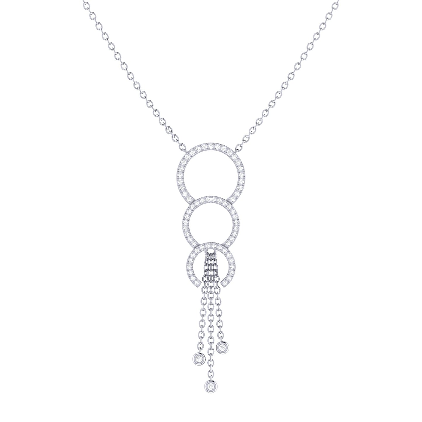 Chandelier Circle Trio Bolo Adjustable Diamond Lariat Necklace in