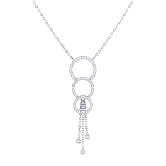 Chandelier Circle Trio Bolo Adjustable Diamond Lariat Necklace in