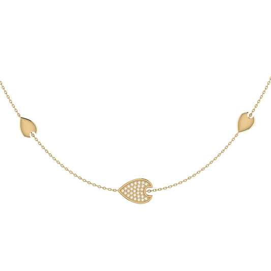 Avani Raindrop Layered Diamond Necklace in 14K Yellow Gold Vermeil on